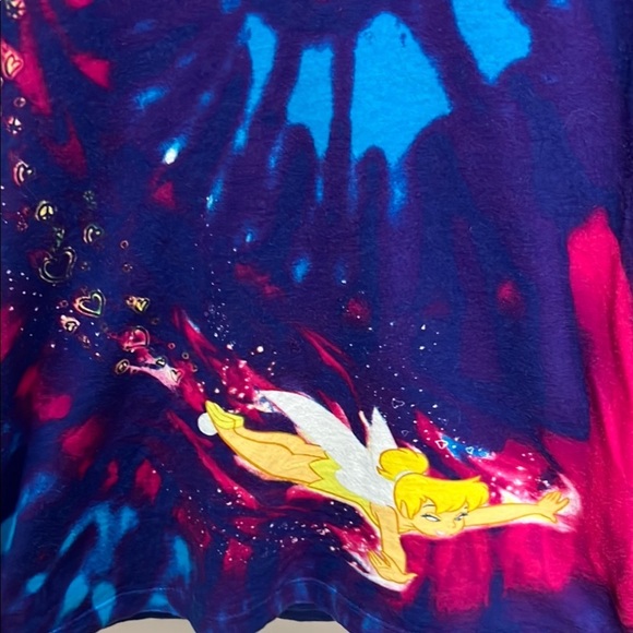 Disney Tinkerbell Shirt Tshirt Top Blue Purple Tie Dye World Parks Disneyland - Picture 4 of 10